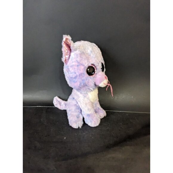 Ty Beanie Boos Cassidy The 6" Purple Cat Stuffed Animal Toy Plush - Picture 3 of 7